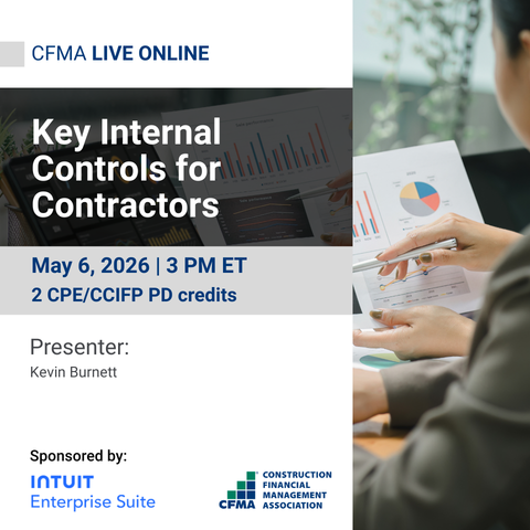 Key Internal Controls for Contractors - Live Event - CFMA Store